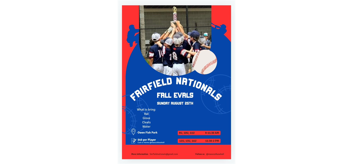 Fairfield Nationals - Fall Evaluations